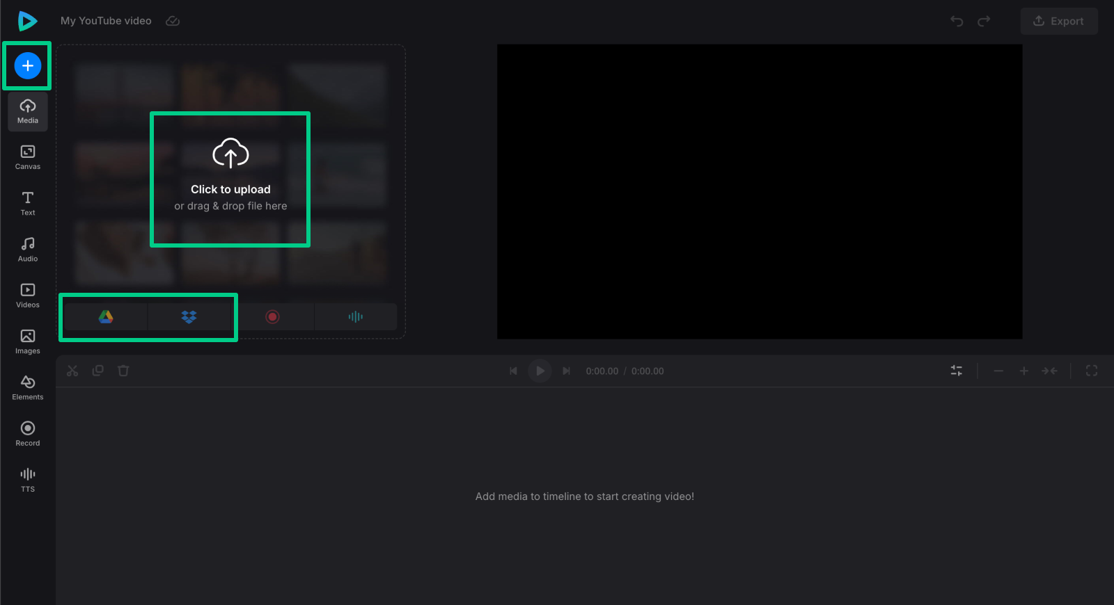 Upload files to add GIF to video