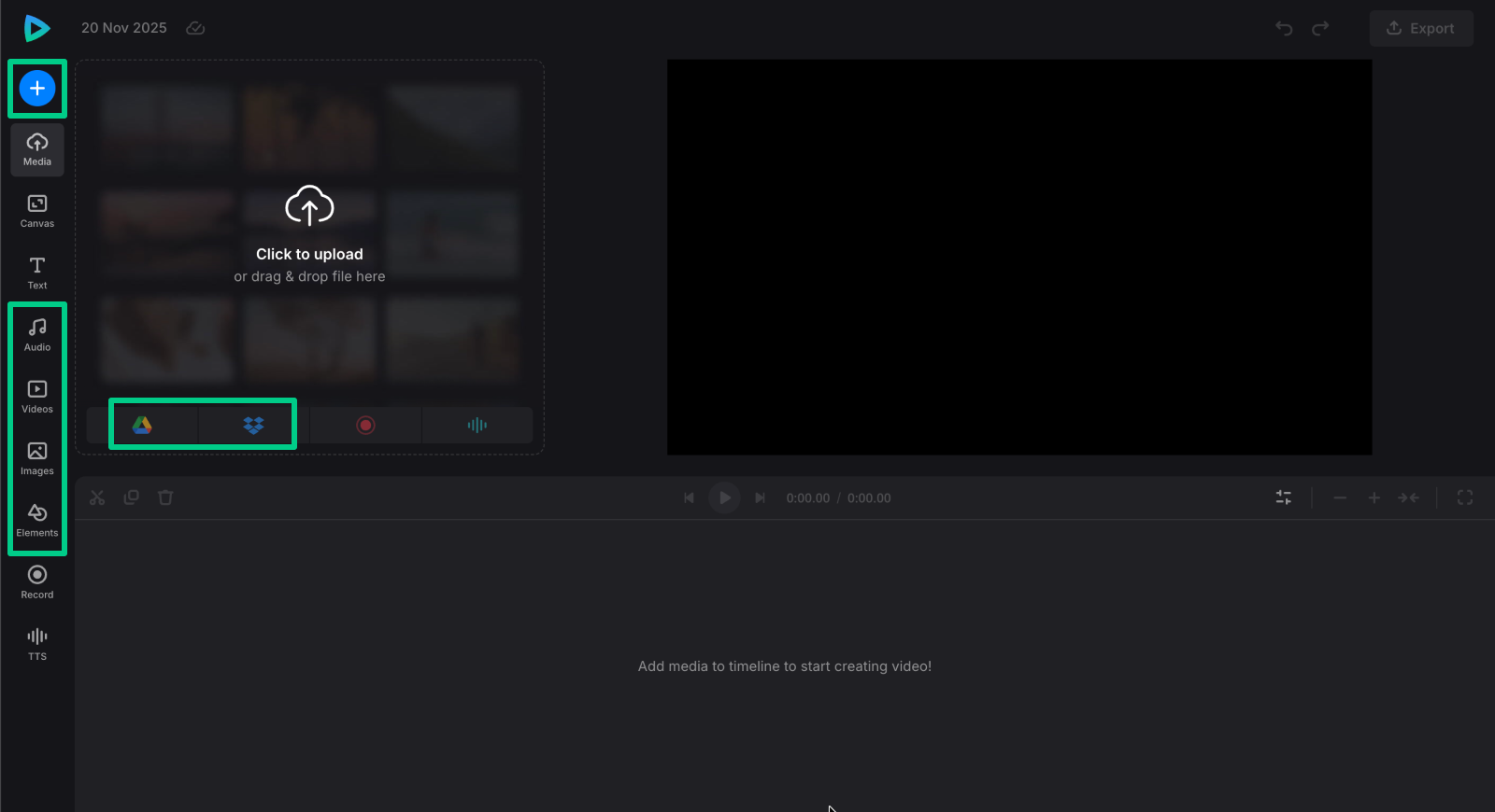 Upload files to create side by side video
