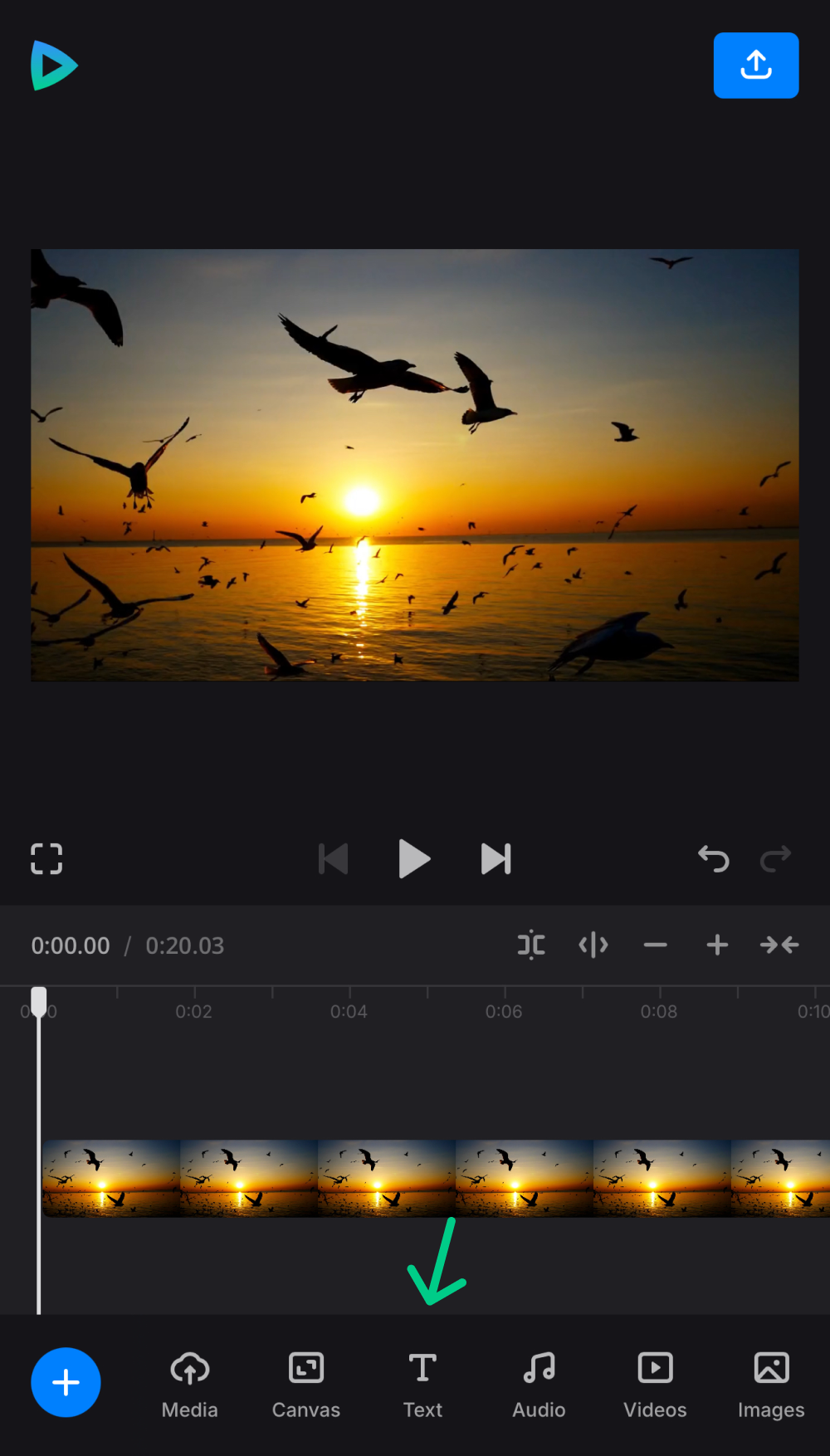 Video to add text to video on  iPhone